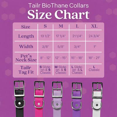 Show full view: Tailr Premium BioThane Dog Collar, Black, Small: 8 to 12-in neck, 3/8-in wide slide 5 of 7