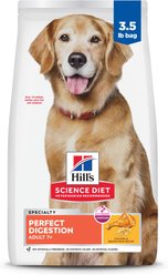 Hill's Science Diet Senior Adult 7+ Perfect Digestion Chicken Dry Dog Food, 3.5-lb bag
