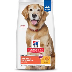 Hill's Science Diet Senior Adult 7+ Perfect Digestion Chicken Dry Dog Food, 3.5-lb bag