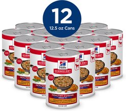 Hill's Science Diet Senior Adult 7+ Healthy Cuisine Roasted Chicken, Carrots & Spinach Stew Wet Dog Food, 12.5-oz can, case of 12 slide 2 of 8