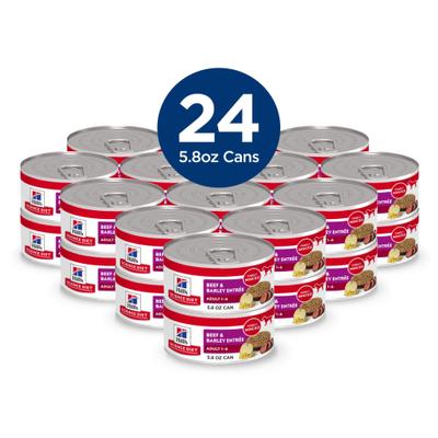 Show full view: Hill's Science Diet Adult Beef & Barley Entree Wet Dog Food, 5.8-oz can, case of 24 slide 4 of 13