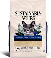 Sustainably Yours Small-Grain Formula Unscented Clumping Cat Litter, 20-lb bag