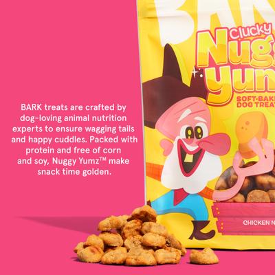 Show full view: BARK Clucky Nuggy Yumz Chicken Nugget Recipe Soft Baked Dog Treats, 10-oz bag slide 8 of 10