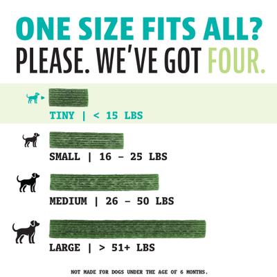 Show full view: Dinovite Triple Action Oral Care Dog Dental Chew Treats, Tiny, 19-oz, 60 count slide 6 of 10