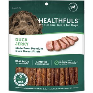 Healthfuls Duck Jerky Tenders Healthy Dog Treats, 1-lb bag