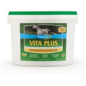 Farnam Vita Plus Balanced Multi-Vitamin & Mineral Pellets Horse Supplement, 3.75-lb tub