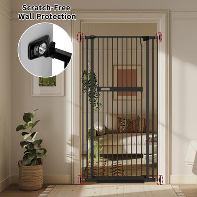 Show full view: WAOWAO Extra Tall Metal Adjustable Pet Gate, 71-in x 29-38-in, Black slide 4 of 9