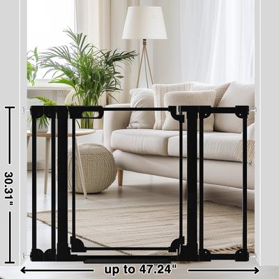 Show full view: WAOWAO Auto-Close Clear Acrylic Dog Gate for Stairs & Hallways, 29-47-in, Black slide 9 of 10