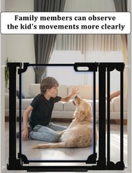 WAOWAO Auto-Close Clear Acrylic Dog Gate for Stairs & Hallways, 29-38-in, Black slide 2 of 9