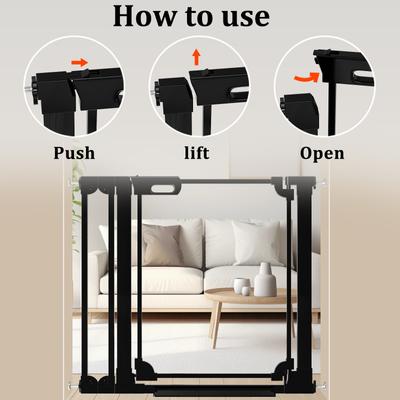 Show full view: WAOWAO Auto-Close Clear Acrylic Dog Gate for Stairs & Hallways, 29-47-in, Black slide 2 of 10