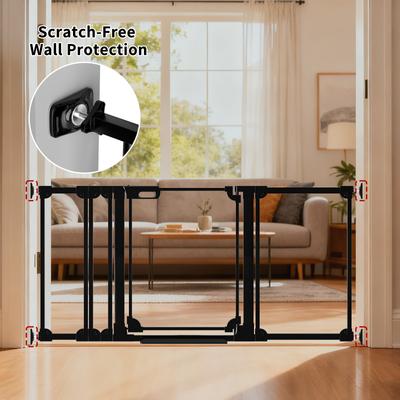 Show full view: WAOWAO Auto-Close Clear Acrylic Dog Gate for Stairs & Hallways, 29-47-in, Black slide 4 of 10