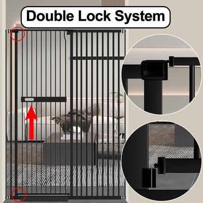 Show full view: WAOWAO Extra Tall Metal Adjustable Pet Gate, 71-in x 29-38-in, Black slide 7 of 9