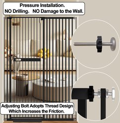 WAOWAO Extra Tall Metal Adjustable Pet Gate, 71-in x 29-38-in, Black slide 2 of 7