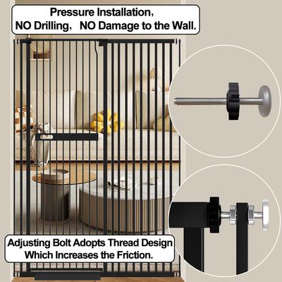 Show full view: WAOWAO Extra Tall Metal Adjustable Pet Gate, 71-in x 29-38-in, Black slide 6 of 9