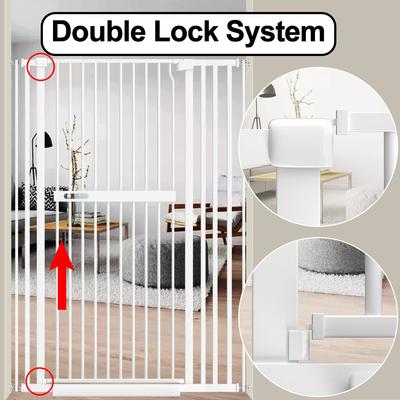 Show full view: WAOWAO Extra Tall Metal Adjustable Pet Gate, 71-in x 29-38-in, White slide 7 of 10