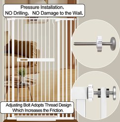 WAOWAO Extra Tall Metal Adjustable Pet Gate, 71-in x 29-38-in, White slide 2 of 7