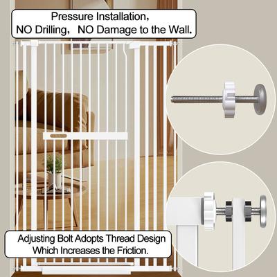 Show full view: WAOWAO Extra Tall Metal Adjustable Pet Gate, 71-in x 29-38-in, White slide 8 of 10