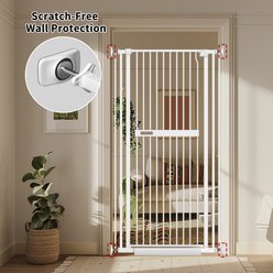 WAOWAO Extra Tall Metal Adjustable Pet Gate, 71-in x 38-46-in, White slide 2 of 7