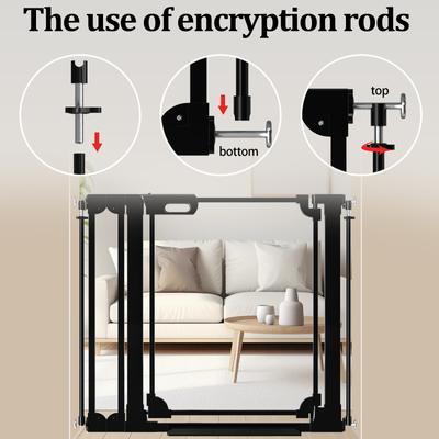 Show full view: WAOWAO Auto-Close Clear Acrylic Dog Gate for Stairs & Hallways, 29-47-in, Black slide 3 of 10