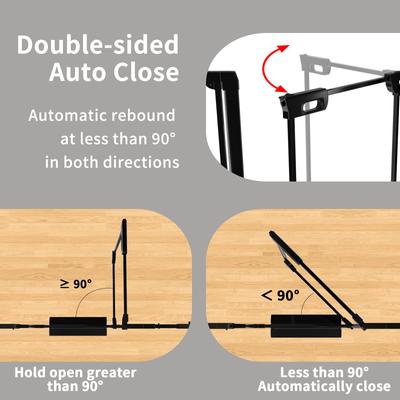Show full view: WAOWAO Auto-Close Clear Acrylic Dog Gate for Stairs & Hallways, 29-47-in, Black slide 6 of 10
