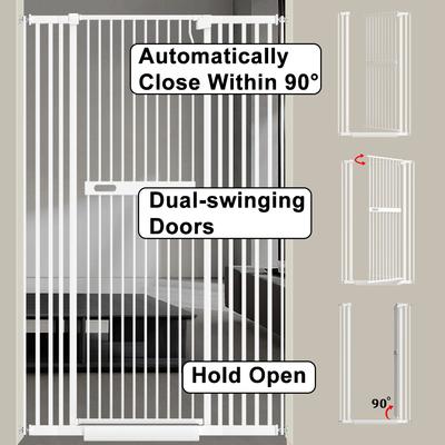 Show full view: WAOWAO Extra Tall Metal Adjustable Pet Gate, 71-in x 29-38-in, White slide 6 of 10
