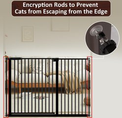 WAOWAO Ultra-Narrow Pressure Mounted Spacing Metal Pet Gate for Dog & Cat, 30-34-in, Black slide 2 of 7