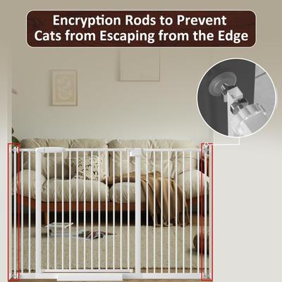 Show full view: WAOWAO Ultra-Narrow Pressure Mounted Spacing Metal Pet Gate for Dog & Cat, 45-53-in, White slide 5 of 8