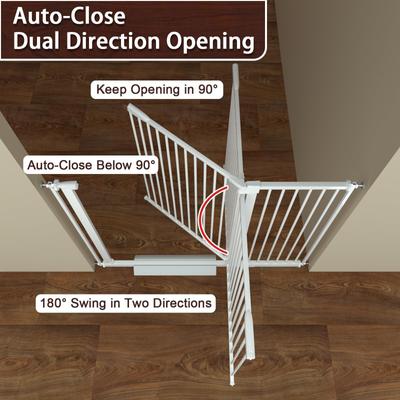 Show full view: WAOWAO Ultra-Narrow Pressure Mounted Spacing Metal Pet Gate for Dog & Cat, 45-53-in, White slide 6 of 8
