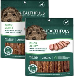 Healthfuls Duck Jerky Tenders Dog Treats, 1-lb bag, bundle of 2