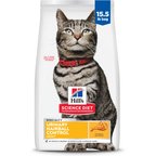 Hill's Science Diet Adult Urinary & Hairball Control Chicken Recipe Dry Cat Food, 15.5-lb bag