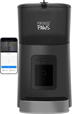 Show full view: Penthouse Paws Smart HD Automatic Dog & Cat Feeder, Black/Stainless Steel slide 2 of 10