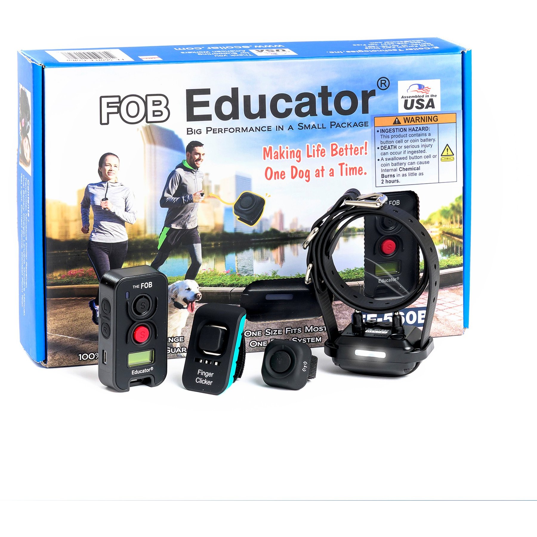 Educator FE-560B with Finger Button Dog Remote Training System, Black