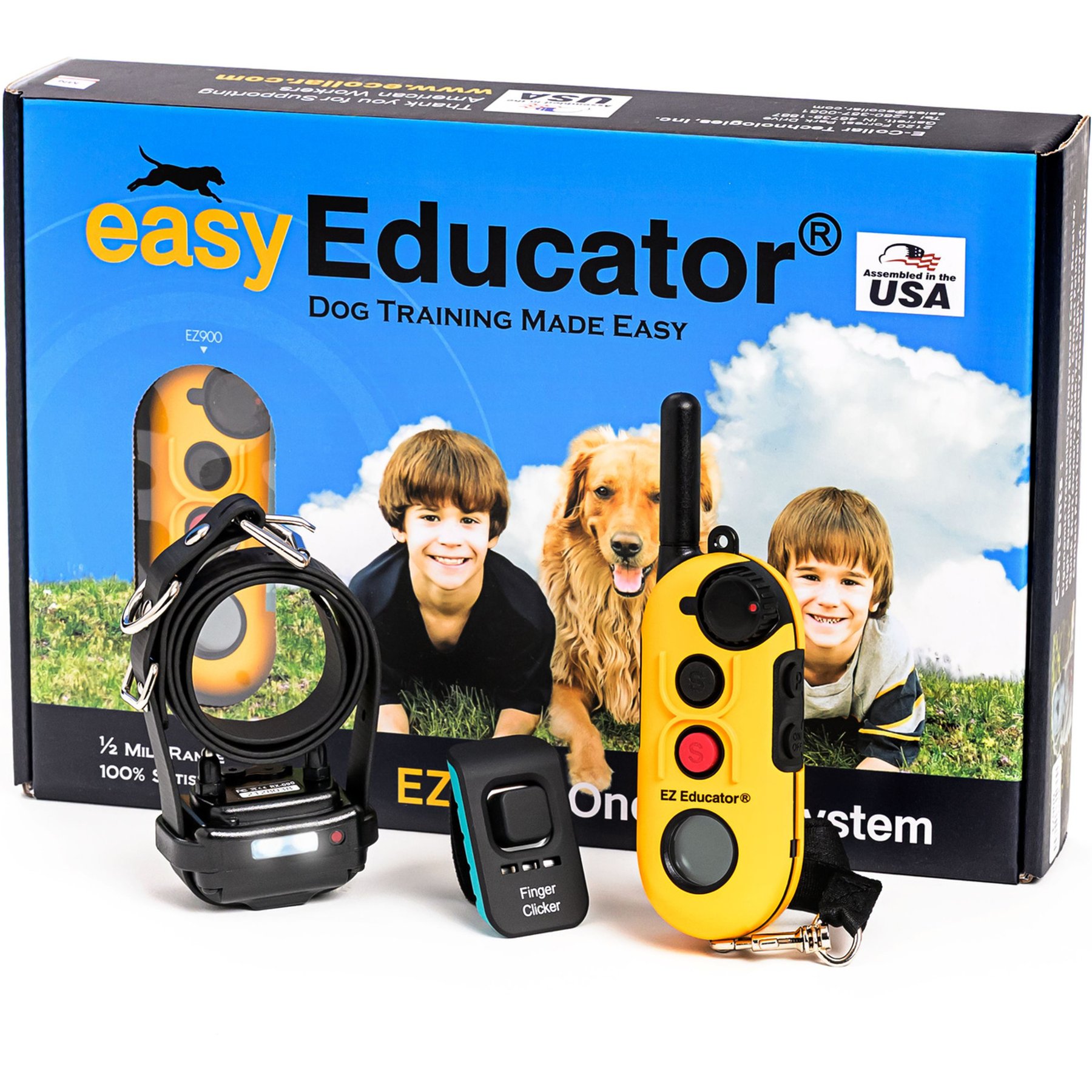 Educator By E-Collar Technologies Easy Educator 1/2 Mile Range Waterproof Dog Training Collar, 1 collar