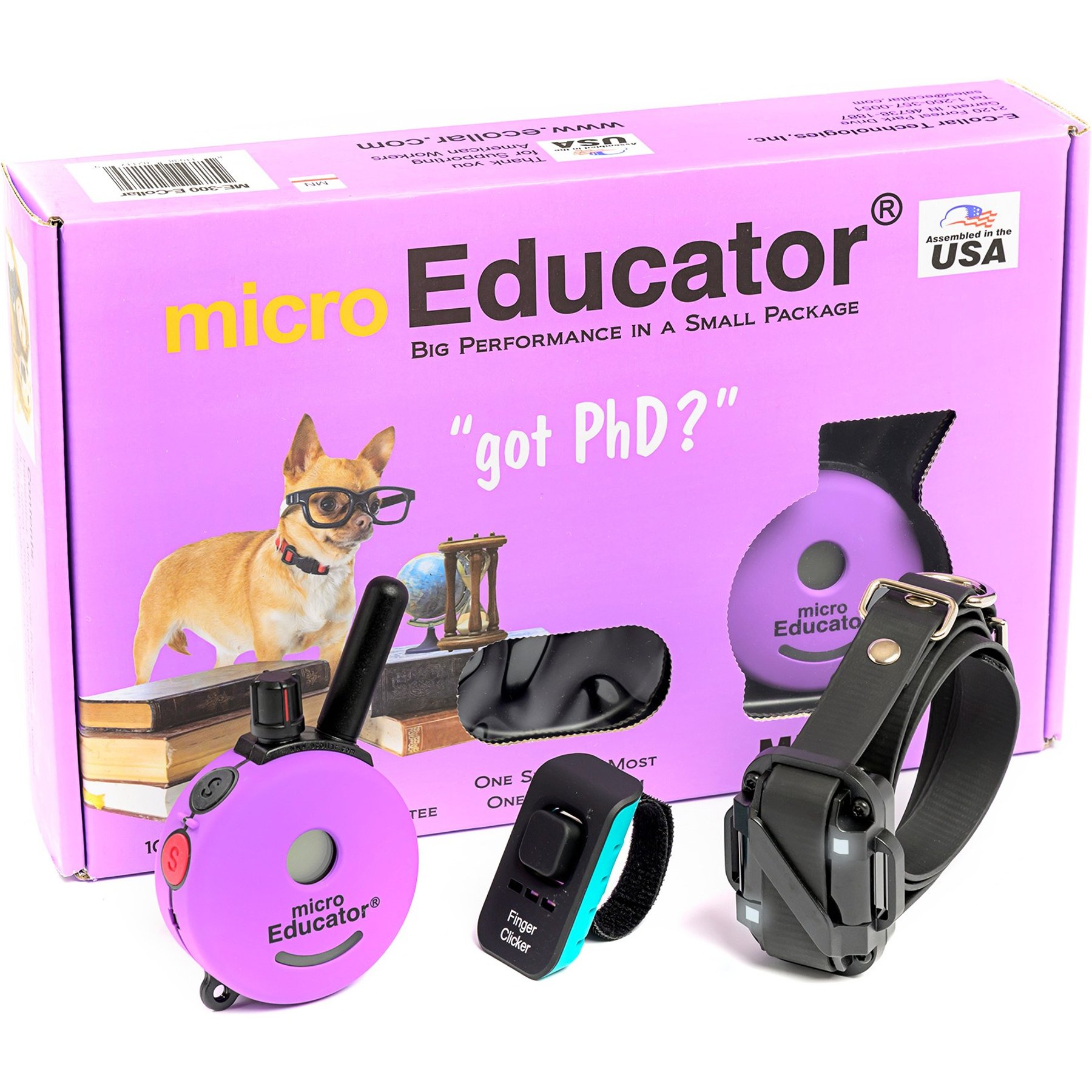 Educator By E-Collar Technologies Micro Educator 1/3 Mile Range Waterproof Dog Training Collar, 1 collar