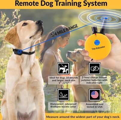 Show full view: Educator By E-Collar Technologies 3/4 Mile Range Waterproof Dog Training Collar, 1 collar slide 3 of 9