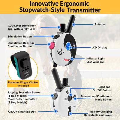 Show full view: Educator By E-Collar Technologies Zen 1/2 Mile Range Remote Dog Training Collar, 1 collar slide 4 of 11