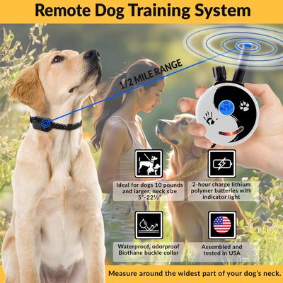 Show full view: Educator By E-Collar Technologies Zen 1/2 Mile Range Remote Dog Training Collar, 1 collar slide 3 of 11