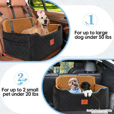 Show full view: NEEZUKAR Dog Car Booster Seat, Black/Brown, 28 x 20 x 16-in slide 4 of 6