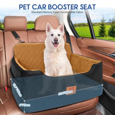 Show full view: NEEZUKAR Dog Car Booster Seat, Black/Brown, 28 x 20 x 16-in slide 2 of 6