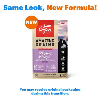 Show full view: ORIJEN Amazing Grains High-Protein Puppy Large Breed Dry Dog Food, 22.5-lb bag slide 3 of 12
