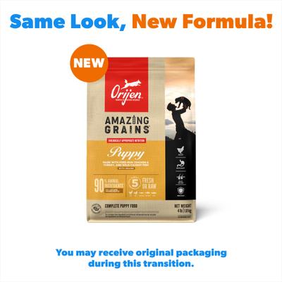 Show full view: ORIJEN Amazing Grains High-Protein Puppy Dry Dog Food, 4-lb bag slide 3 of 13