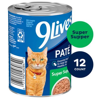 Show full view: 9 Lives Super Supper Pate Wet Cat Food, 13-oz can, case of 12 slide 4 of 11