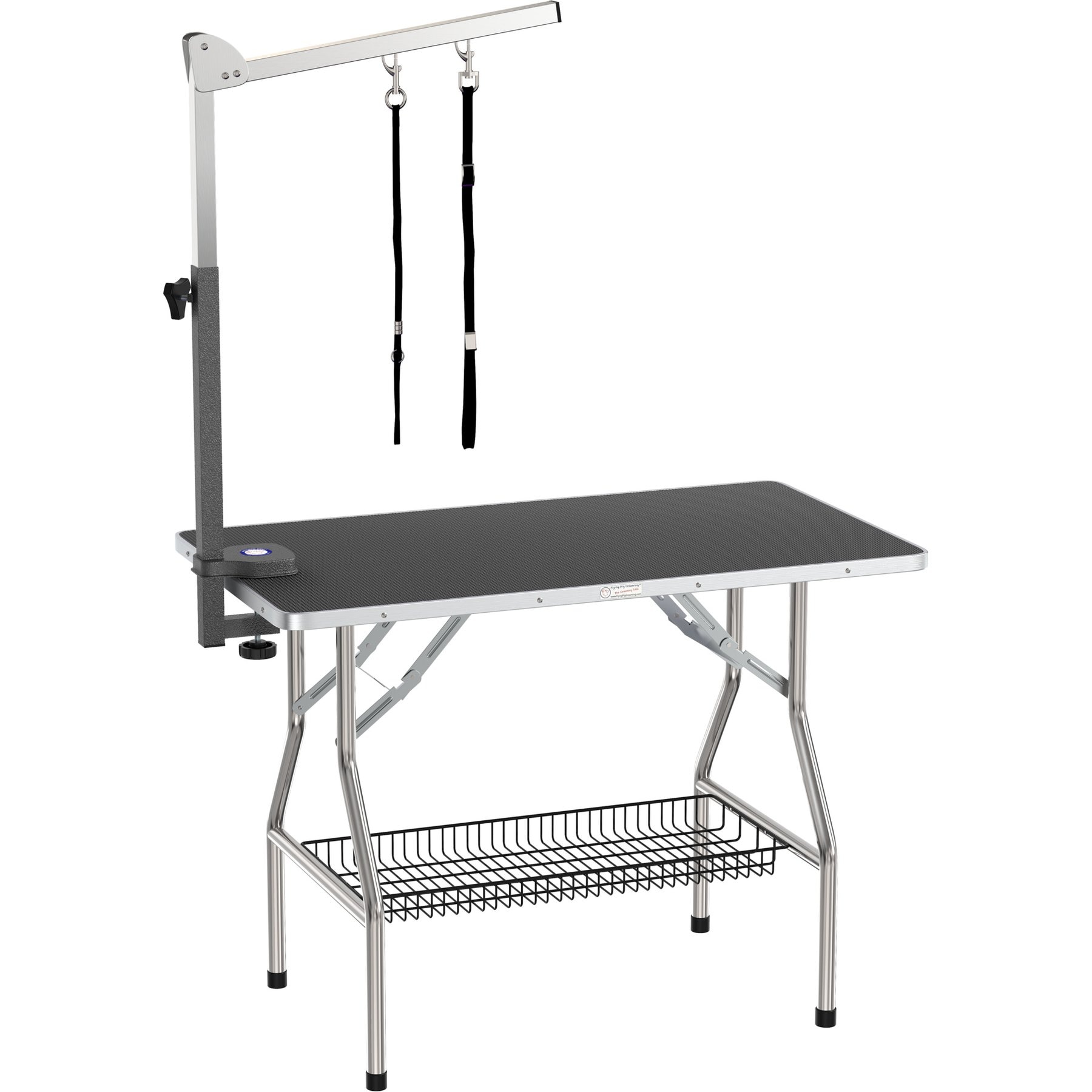 Flying Pig Grooming Heavy Duty Dog & Cat Grooming Table with Arm, Medium, Black