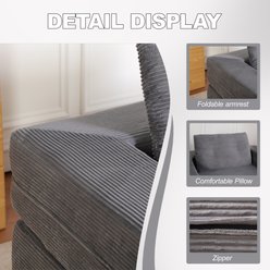 Cesicia Modern Floor Couch Human Dog Sofa Bed with Pillow, Dark Grey slide 2 of 6