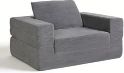 Cesicia Modern Floor Couch Human Dog Sofa Bed with Pillow, Dark Grey