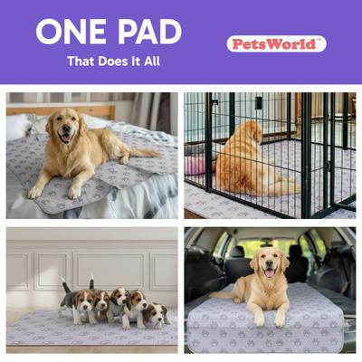 Show full view: PetsWorld Washable Dog Potty Pads, Blue, 4 count, Unscented, 34 x 52-in slide 8 of 8