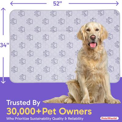 Show full view: PetsWorld Washable Dog Potty Pads, Blue, 4 count, Unscented, 34 x 52-in slide 3 of 8
