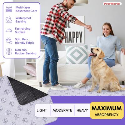 Show full view: PetsWorld Washable Dog Potty Pads, Blue, 4 count, Unscented, 34 x 52-in slide 7 of 8