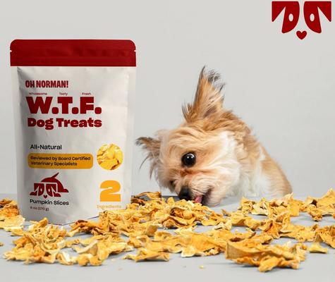 Show full view: OH NORMAN WTF Pumpkin Slices Dog Treats, 6-oz box slide 10 of 13