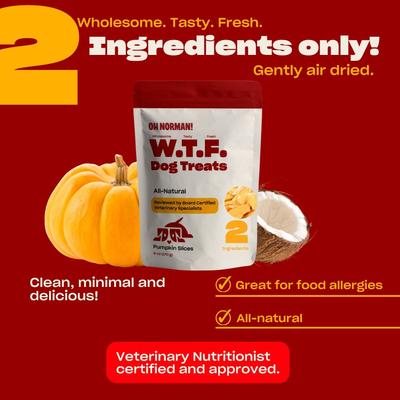 Show full view: OH NORMAN WTF Pumpkin Slices Dog Treats, 6-oz box slide 4 of 13